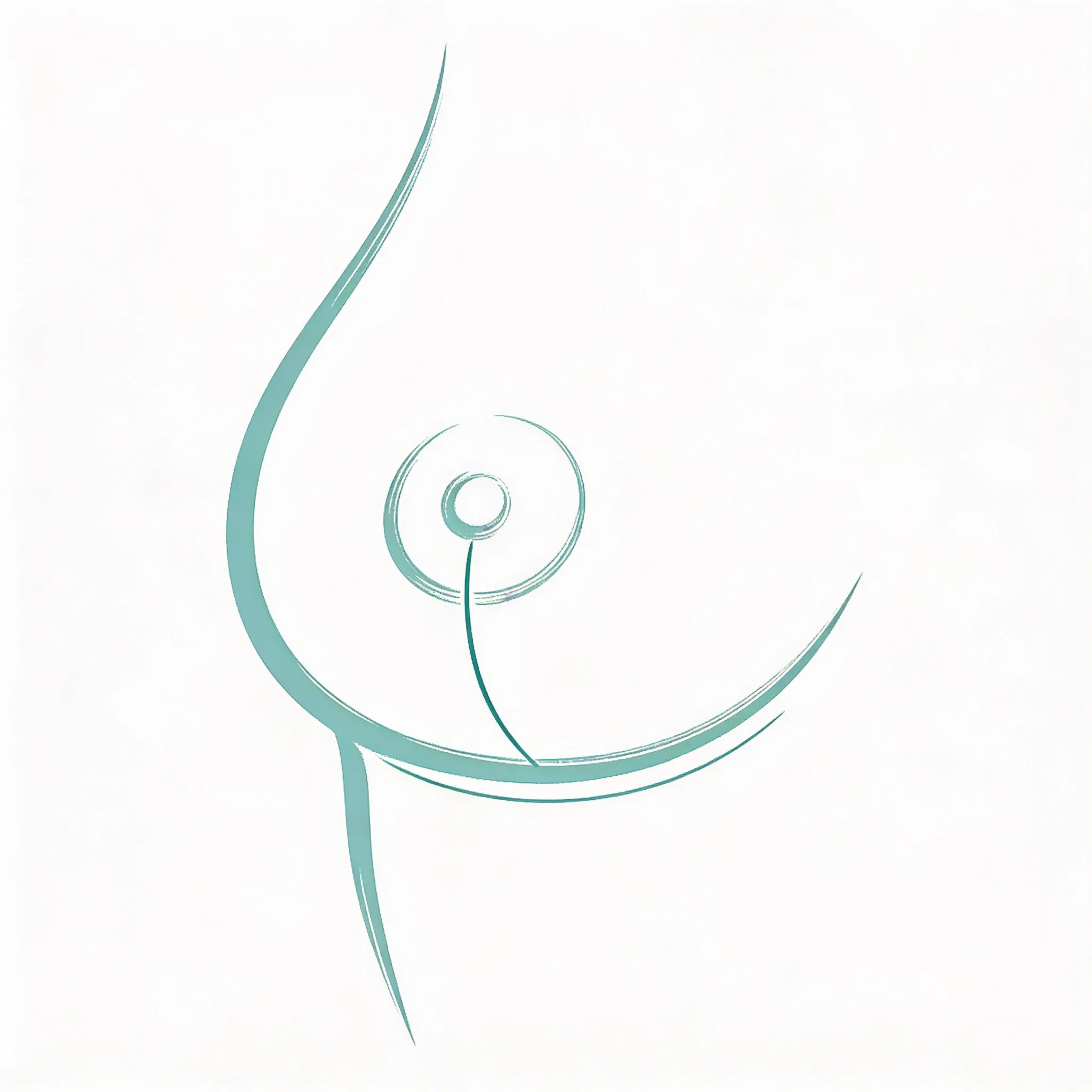 Diagram showing the peri-areolar incision along the lower edge of the areola